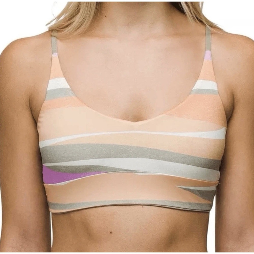 Prana Willow Falls Reversible Top Waves Swim Vacation Poolside Orange Medium